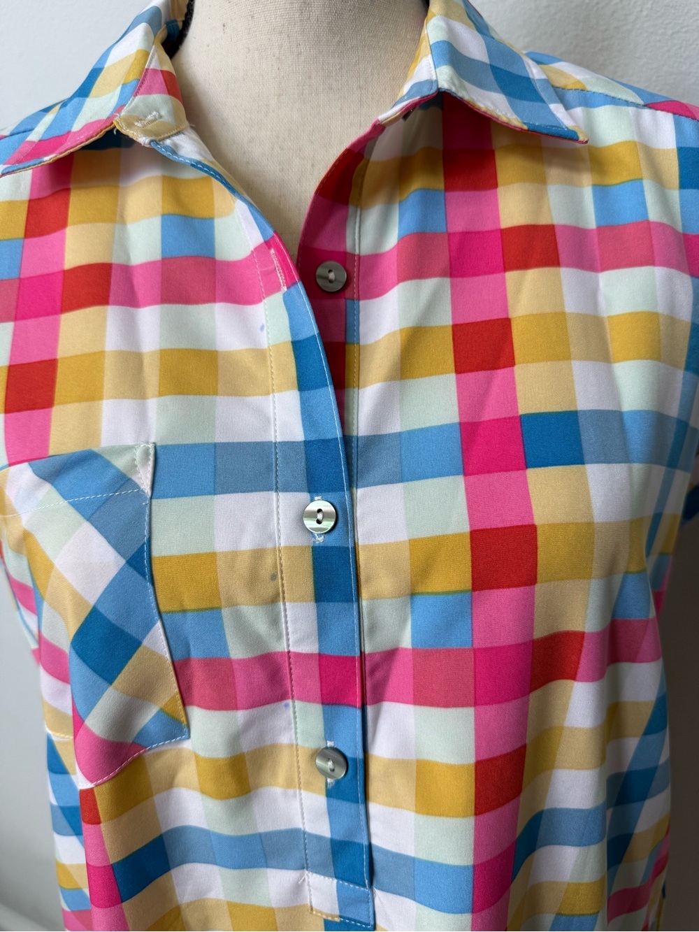 entro Multicolor Gingham Shirt Dress - Picture 4 of 14